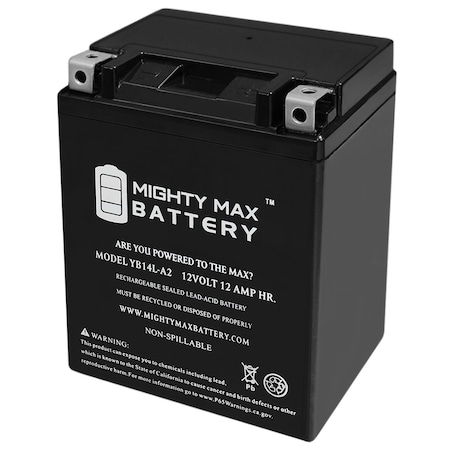 YB14L-A2 12V 12Ah Replacement Battery For Yuasa Mosm3214y PowerSports